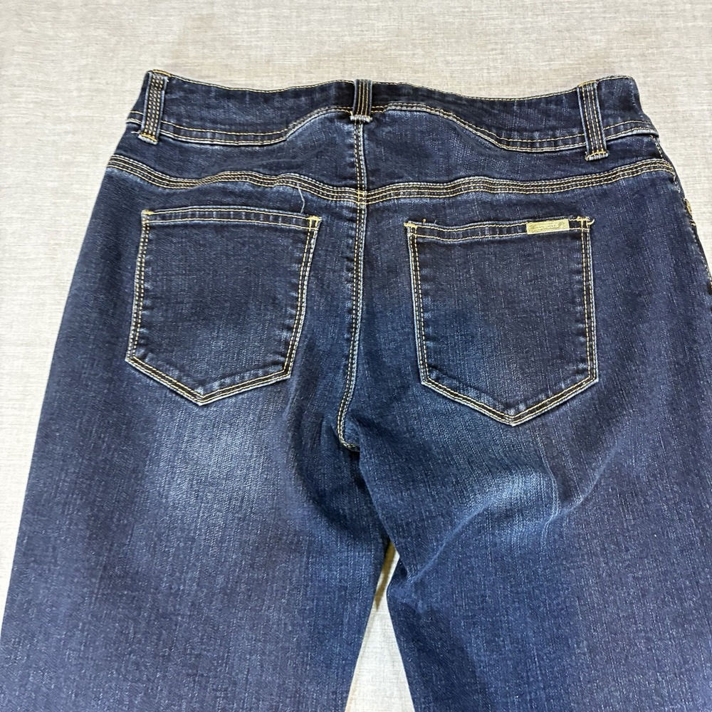 Chicos Jeans Sz 00 So Slimming Cropped Ankles Embroidered Rhinestones Stretch - Picture 12 of 13